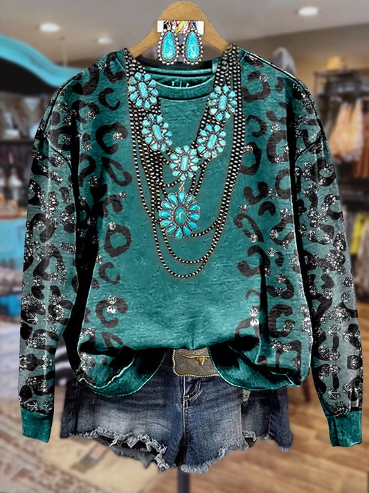 💥Global best seller💥Green printed casual sweatshirt