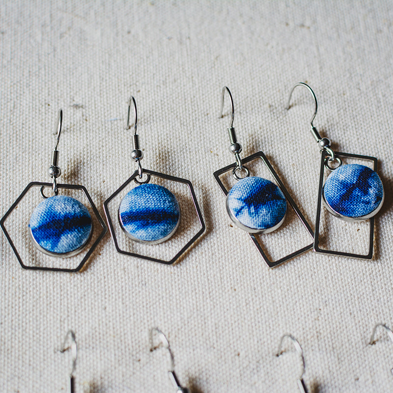 Retro Handmade Tie-dye Geometric Earrings