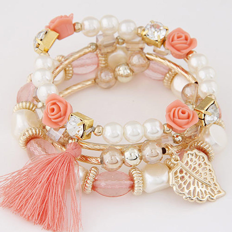 Elegant Floral Tassel Bracelet