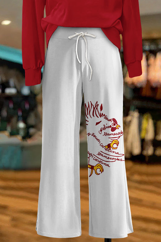 Gameday Carolina Gamecocks Print Wide Leg Pants