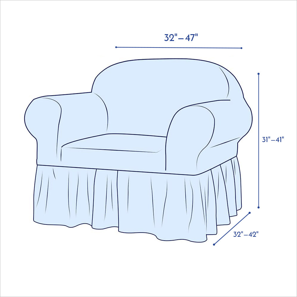 Kourtney Skirt Style Stretch Sofa Cover Armchair Cover