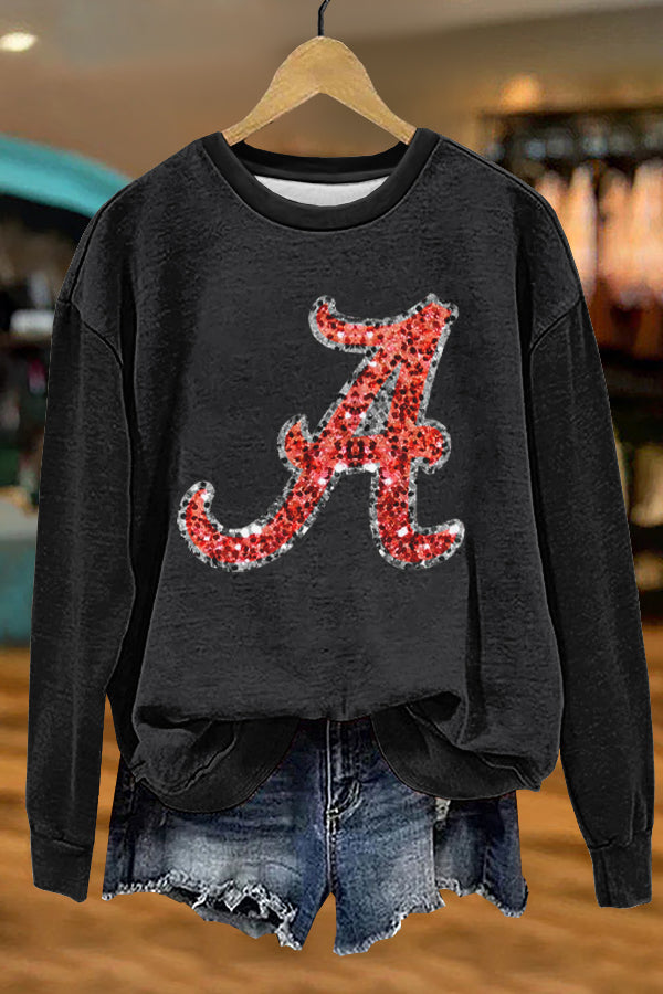 Shiny Alabama Football Gameday Print Sweatshirt