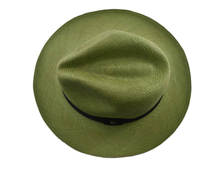 Advanced Original Panama Hat-Verde Oscuro Toquilla Straw | Brown Band-Handwoven in Ecuador