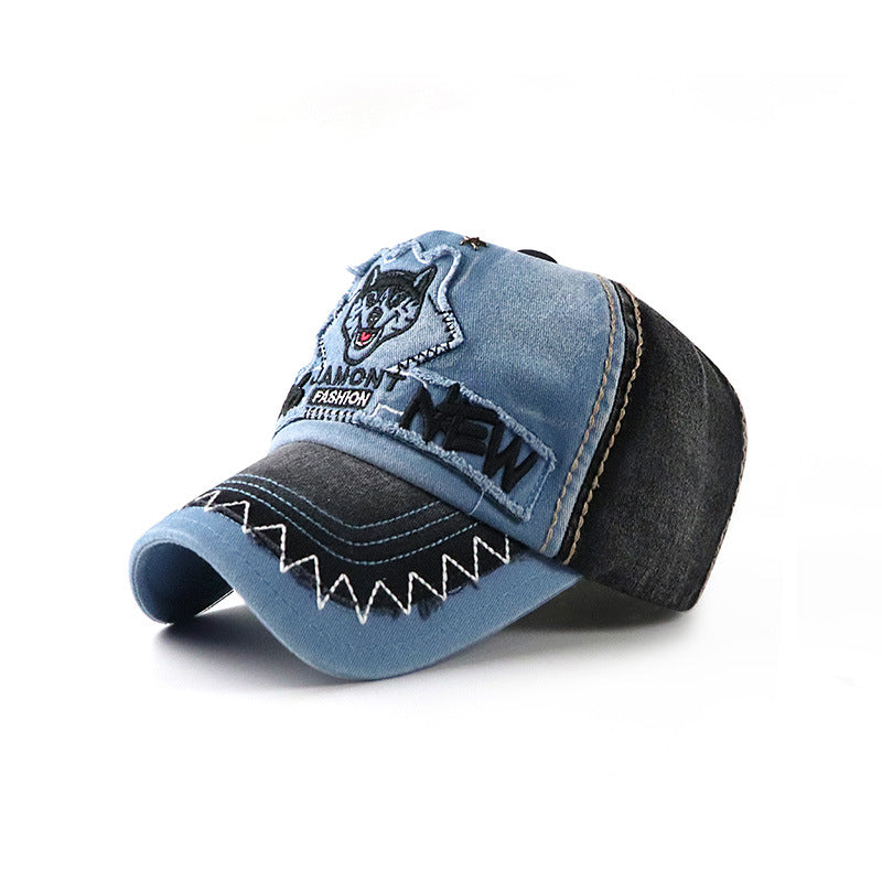 Men & Women Baseball Cap/Wolf embroidery Outdoor Fitted Hat