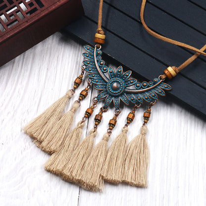 Female Ethnic Style Tassel Necklace