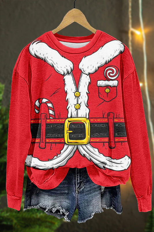 Cute Christmas Santa Claus Print Sweatshirt