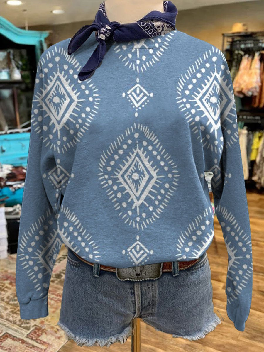 Boho Print Casual Sweatshirt