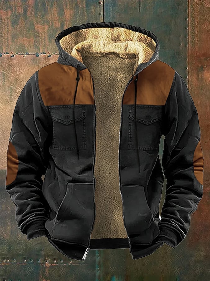 Men's Western Style Hooded Fleece Jacket