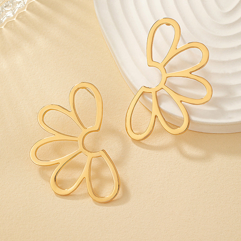 Unique Hollow Flower Alloy Earrings