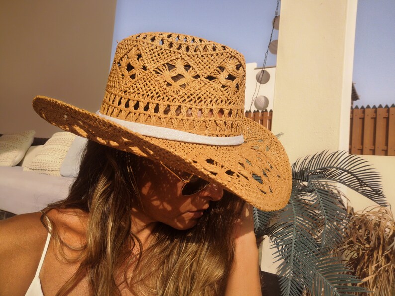 Boho cowboy hats for women, bohemian cowgirl straw hat, stetson western hats, kekugi