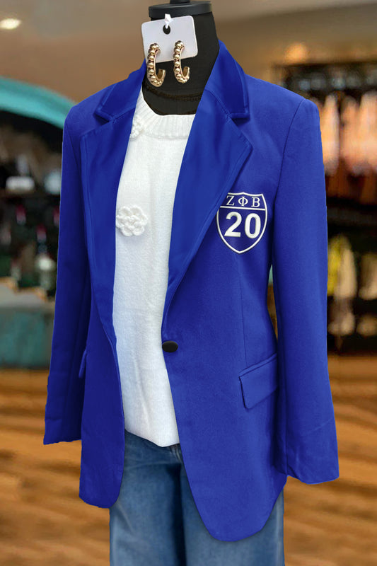 Zeta Phi Beta Sorority Print Long Sleeve Blazer