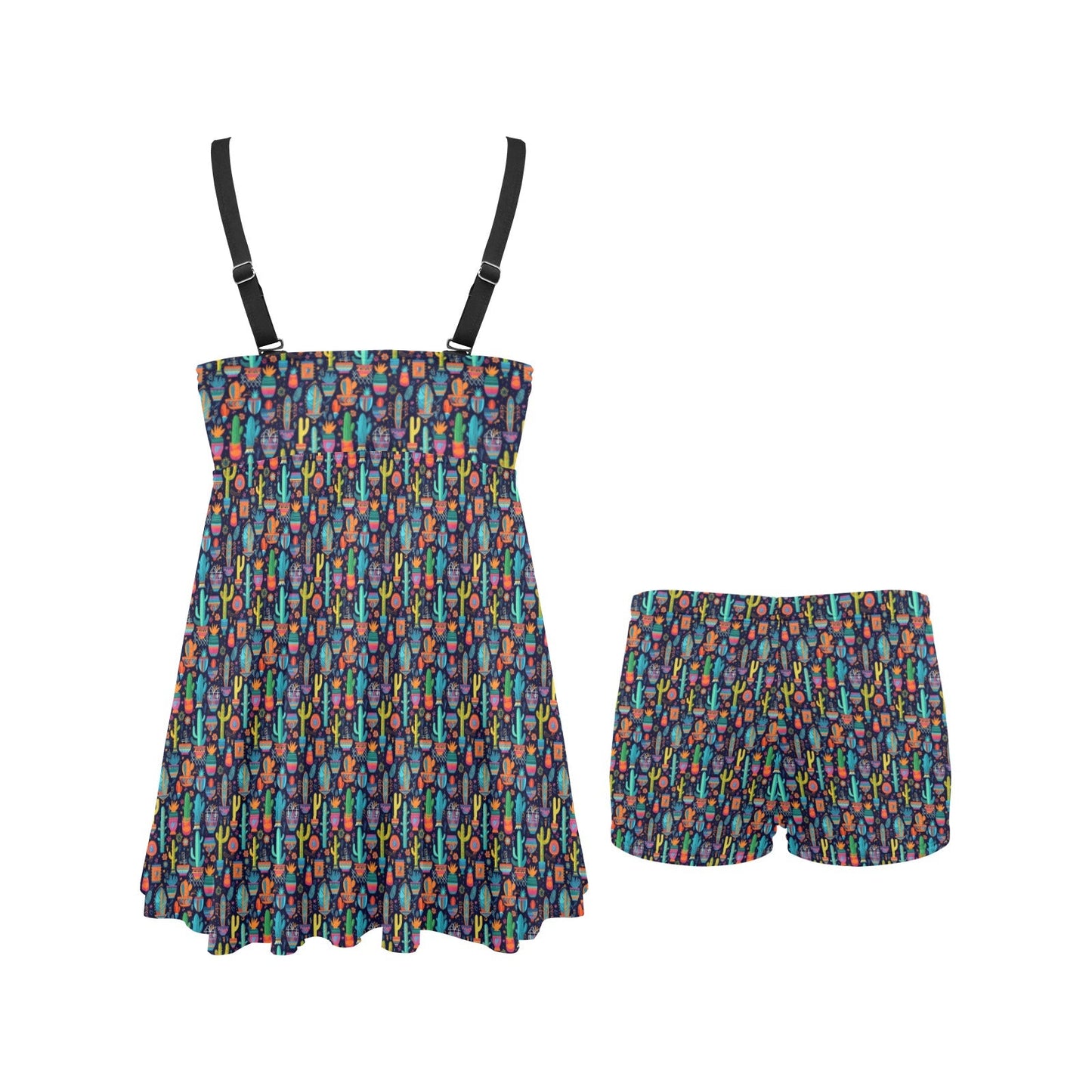 Crazy Cactus Lady Swim Dress & Shorts Set