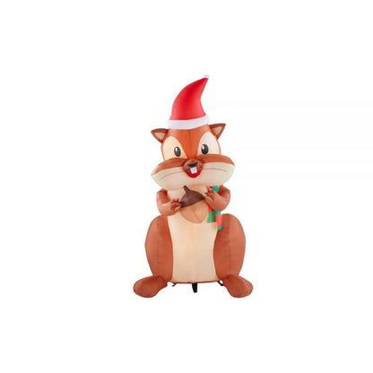 Christmas-6 5 ft animated inflatable nom nom chipmunk with acorn