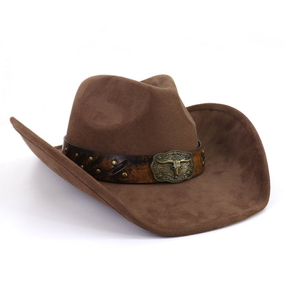 Men's Vintage Western Cowboy Hat Suede Knight Hat