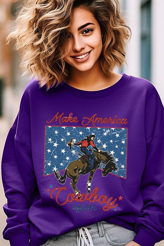 Make America Cowboy Graphic Fleece Sweatshirts choice of colors