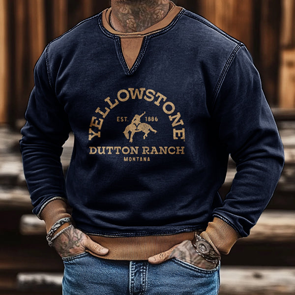 Men's Vintage Yellowstone Dutton Ranch Montana Est 1886 Vintage Cowboy Sweatshirt