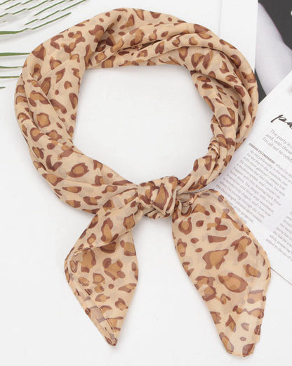 Fashionable Leopard Print Chiffon Square Scarf