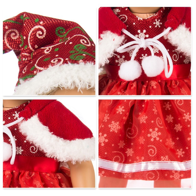 [🎄Christmas Sale🎄] For 12"/16" Full Body Silicone Baby Girl Doll Clothing 2-Pieces Set Accessories