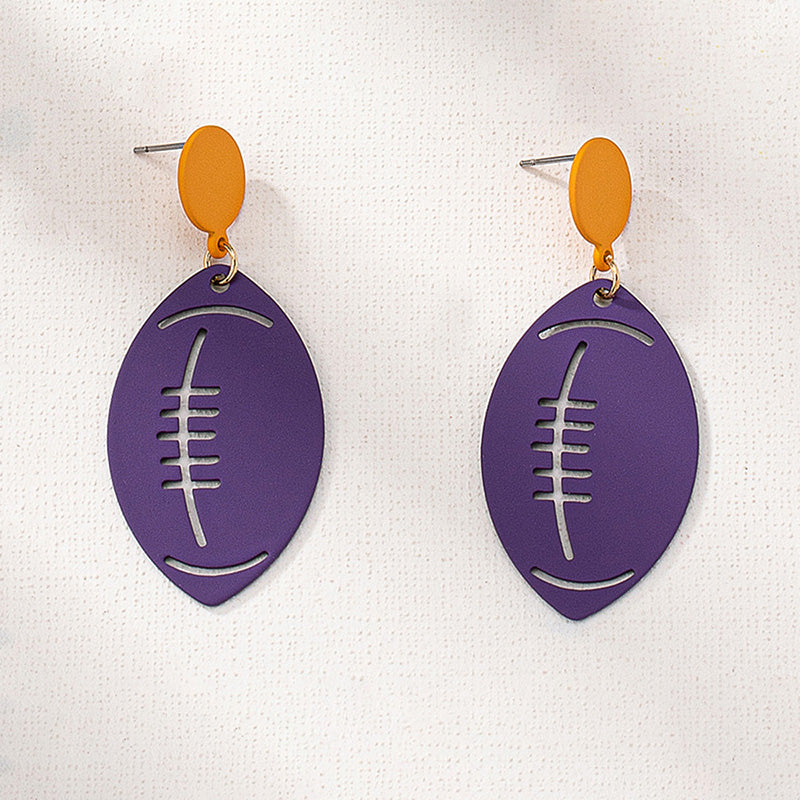 Gameday Football Hollow Earrings