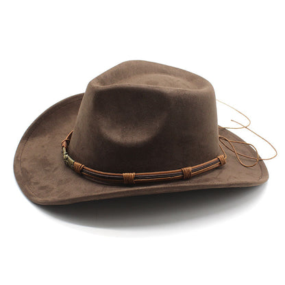 Men's Vintage Western Cowboy Hat Suede Knight British Felt Hat