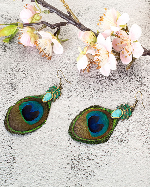 Peacock Feather Earrings