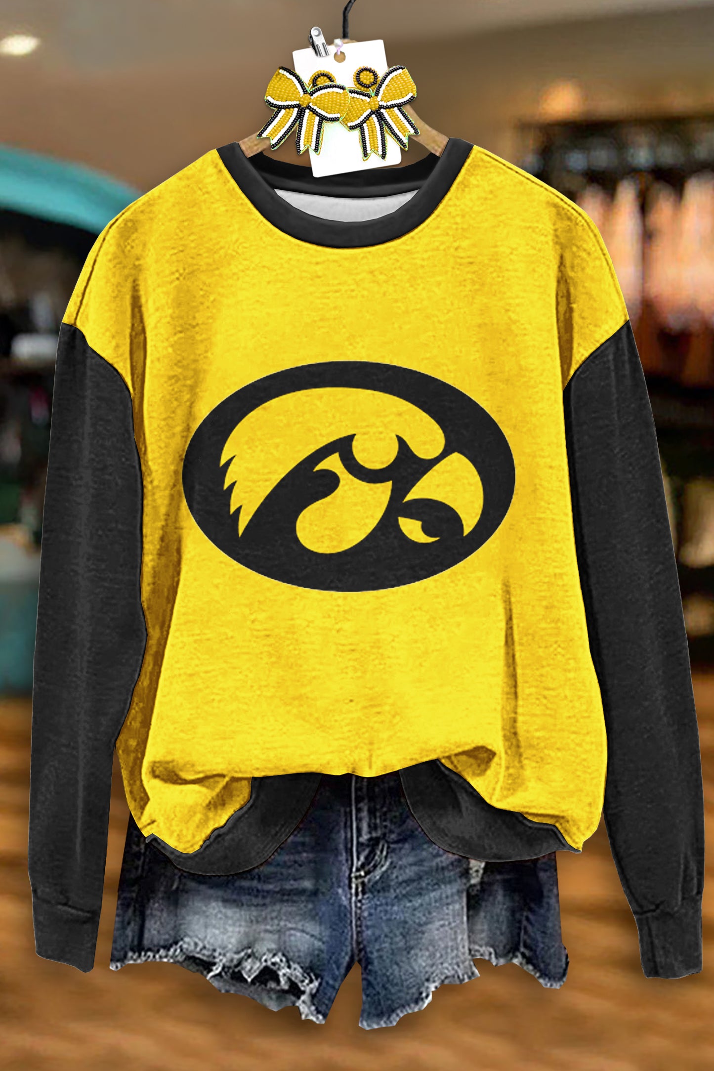 Casual Iowa Hawkeyes Print Sweatshirt