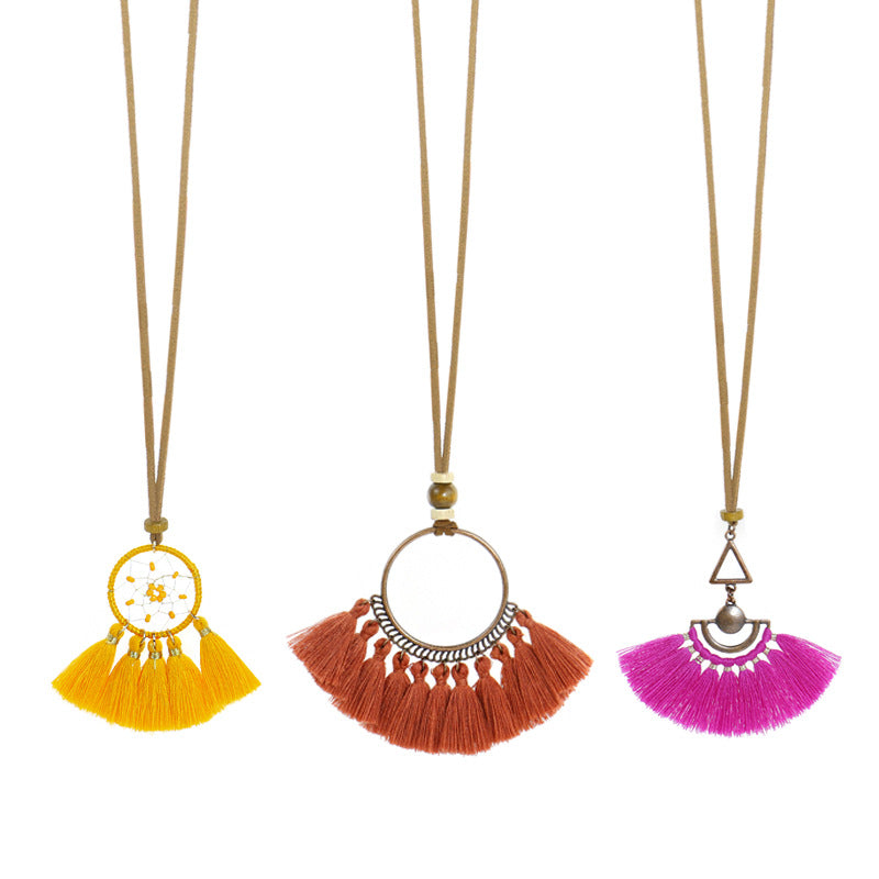 Women's Bohemian Tassel 3-pack Necklace