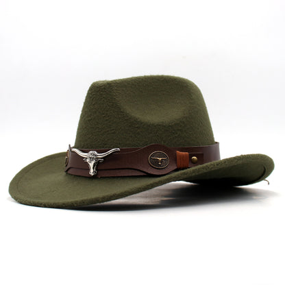 Men's Vintage Western Cowboy Hat Suede Knight British Felt Hat