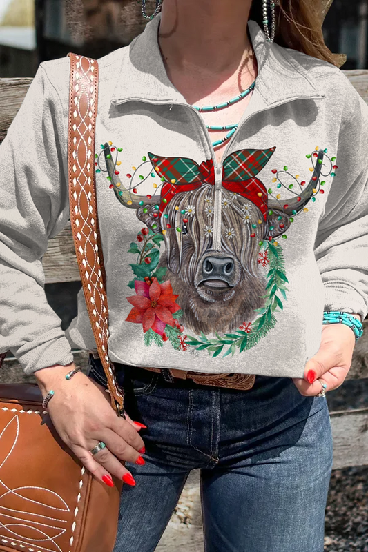 Western Christmas Cow Sweatshirt