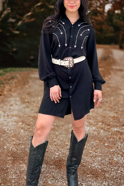 Rock Black Shirt Dress