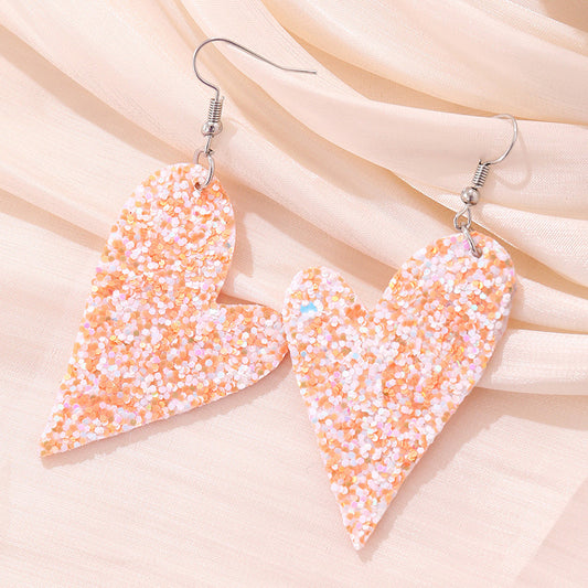 Valentine's Day Sequin Irregular Heart Earrings