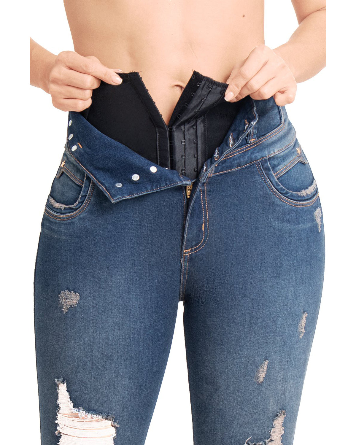 Jeans with Internal Butt Lift Girdle