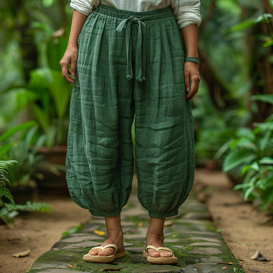 Linen Loose And Comfortable Granny Pants Simple Linen Bloomers