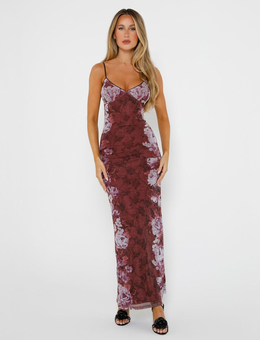 Large Range Floral Print Halter Maxi Dress