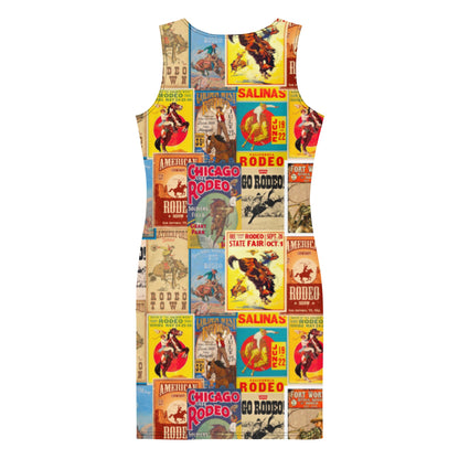 Vintage Rodeo Poster Sleeveless Dress