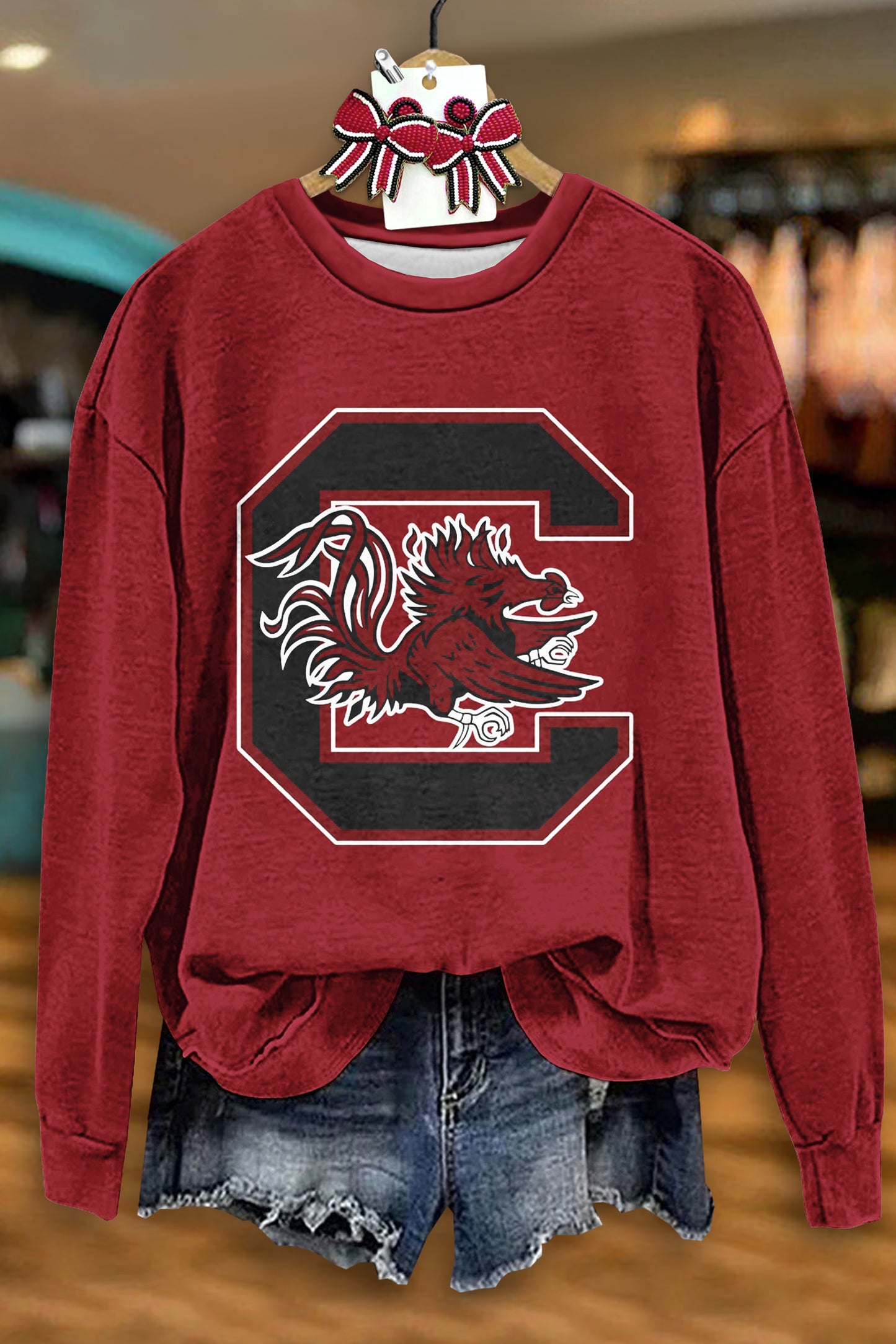 Classic South Carolina Gamecocks Print Sweatshirt