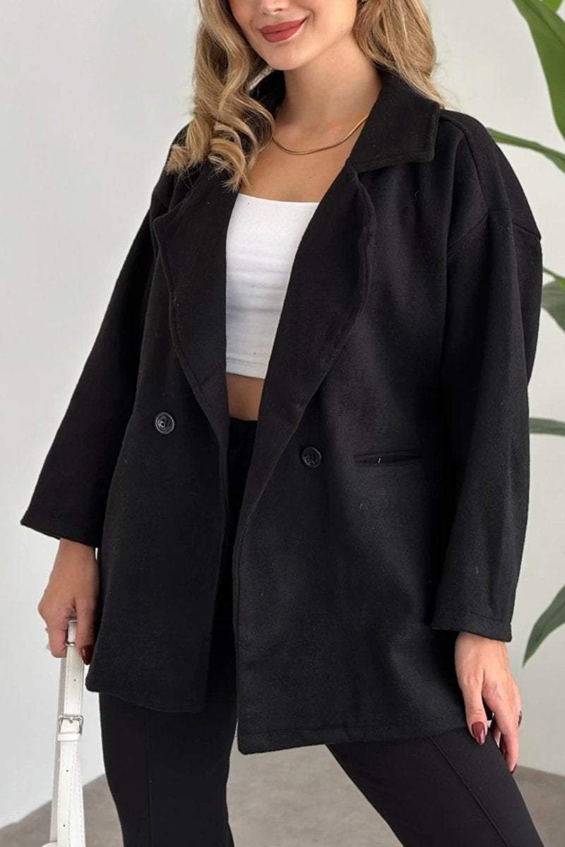 Women's Elegant Solid Color Pocket Coat