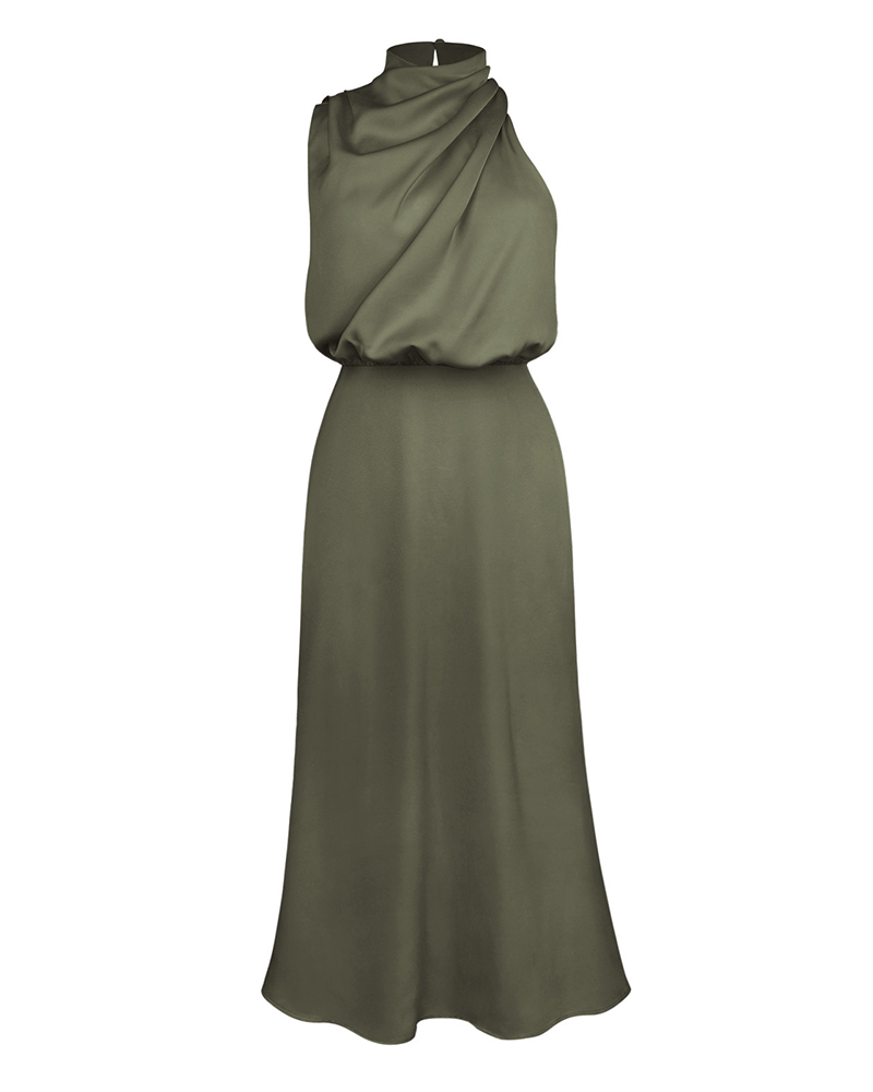 Elegant Satin Sleeveless Dress