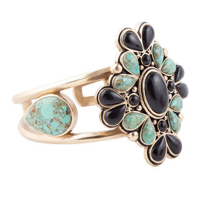 Barcelona Turquoise Onyx Statement Cuff Bracelet