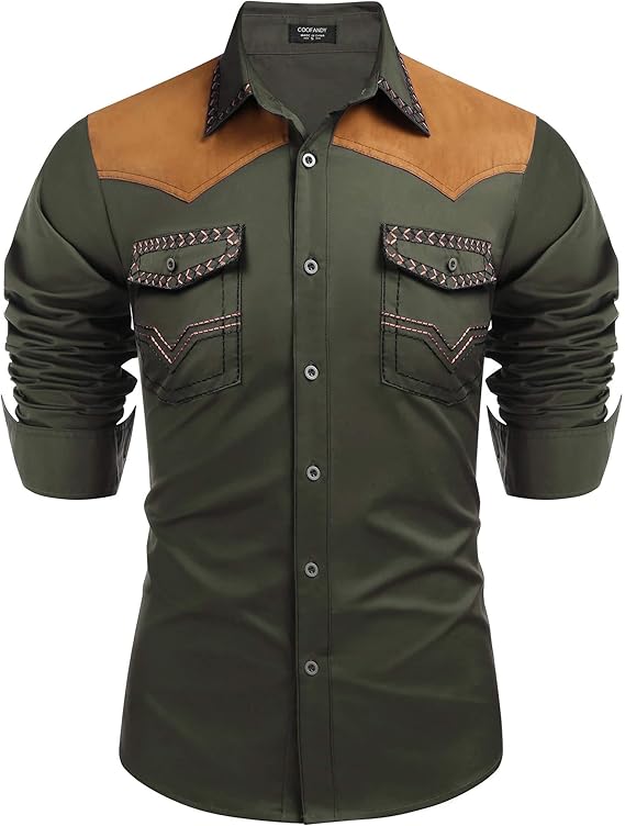 Men's Western Long Sleeve Cowboy Shirt