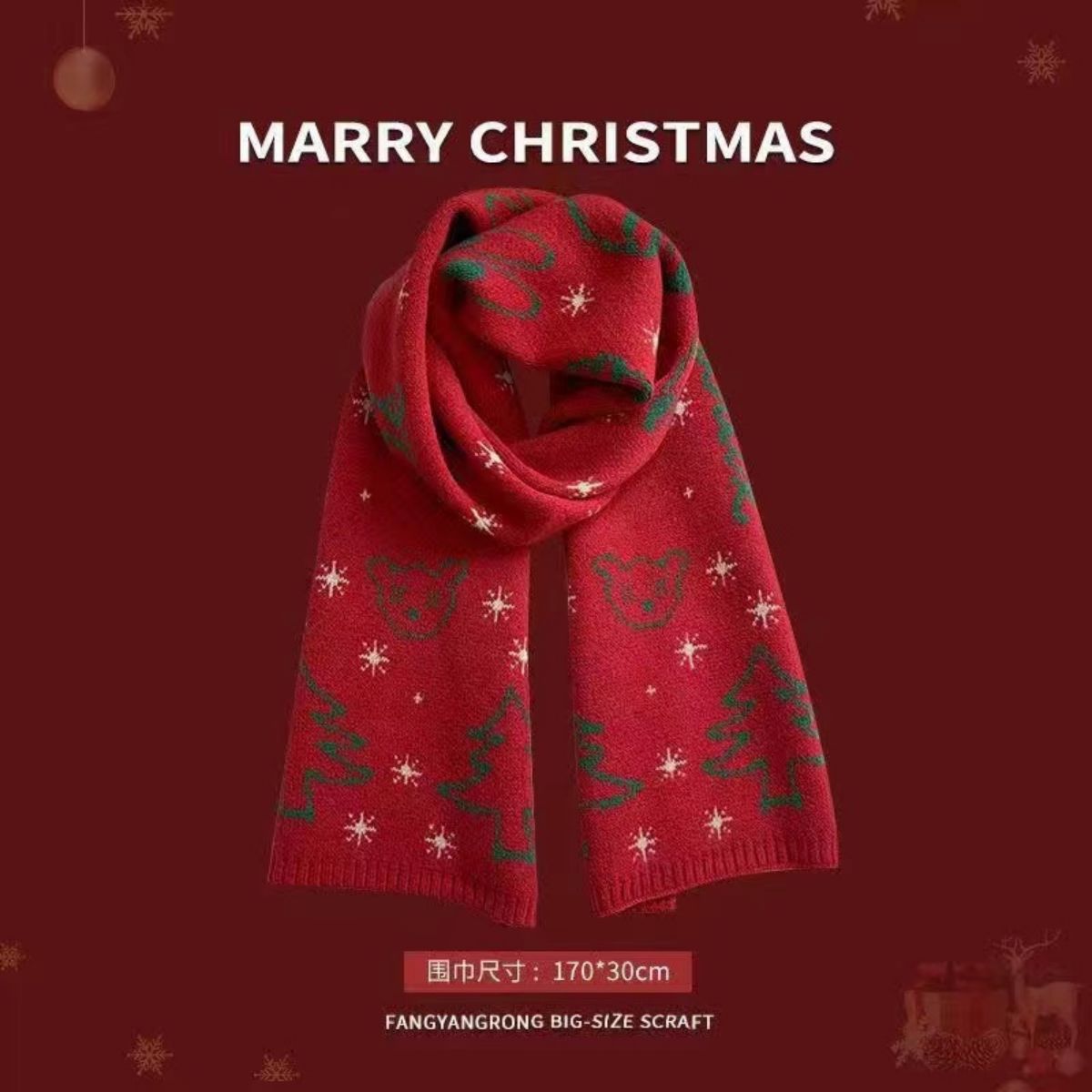 Unisex Santa Claus Knitted Scarf