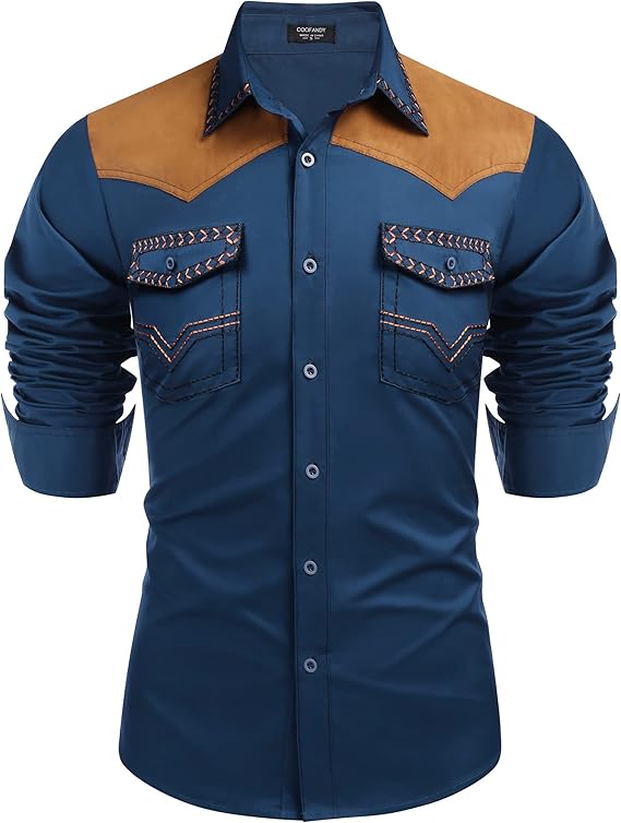 Men's Western Long Sleeve Cowboy Shirt