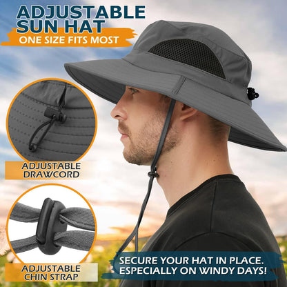 Men and Women Large Brim Waterproof Breathable Outdoor Quick Dry Boonie Hat