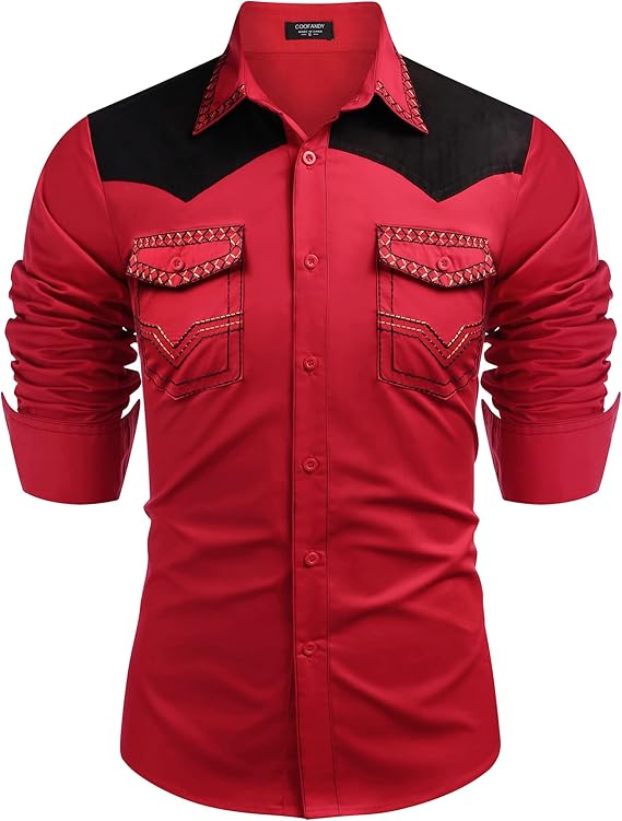 Men's Western Long Sleeve Cowboy Shirt