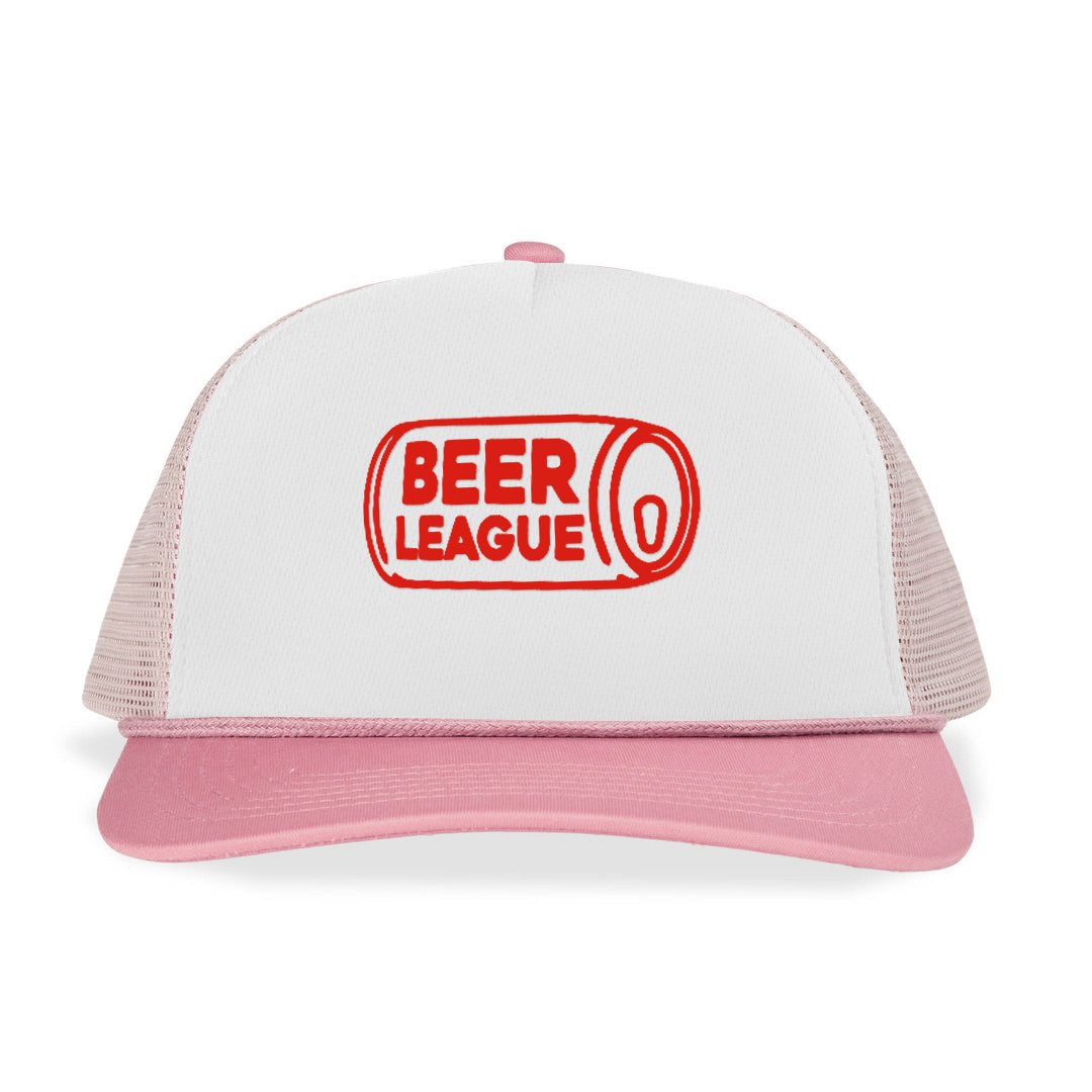 Beer Can Pattern BEER LEAGUE Letter Printed Trucker Hat