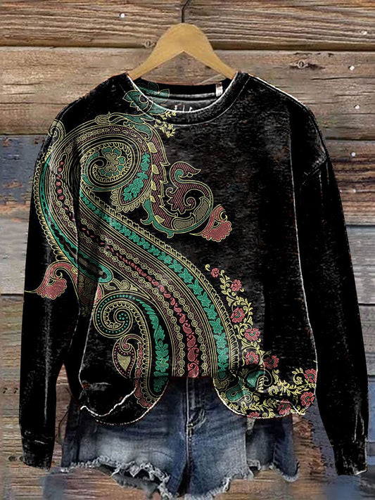 Vintage Floral Fine Art Print Casual Sweatshirt