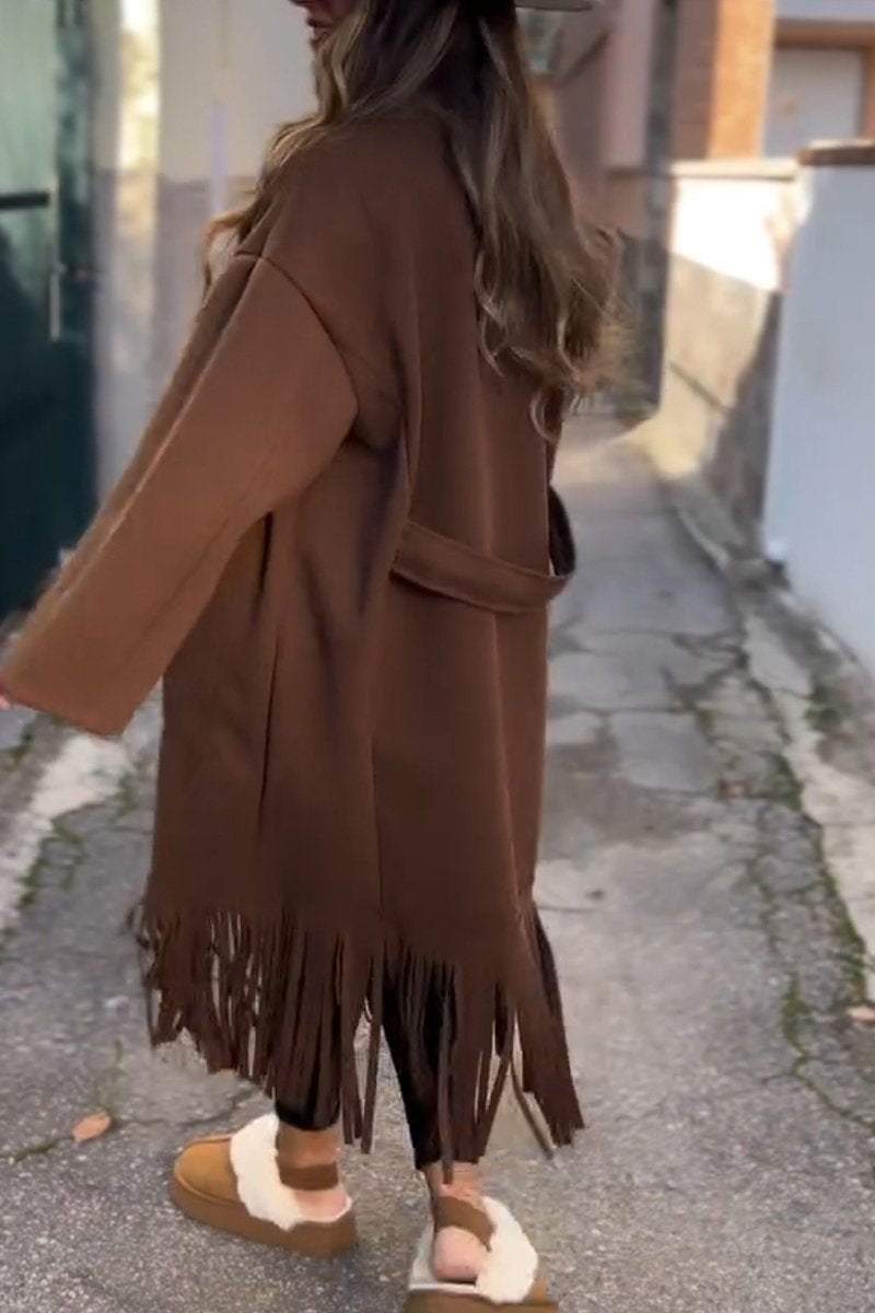 Women's Casual Lapel Fringe Design Jacket