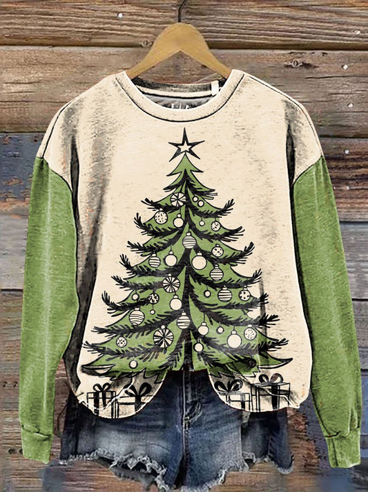 Christmas Tree Art Print Casual Sweatshirt