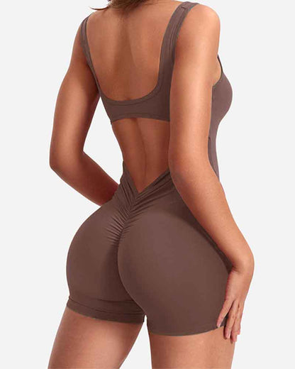 Backless Sleeveless Hip Lift Yoga Jumpsuit