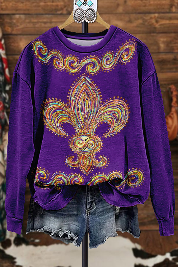 Classic Contrast Mardi Gras Sweatshirt